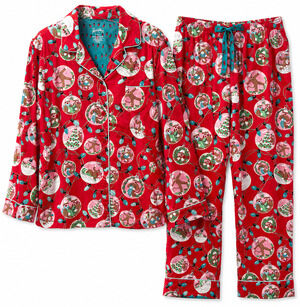 Nick & Nora Women's Large 100% Cotton Sock Monkey Christmas Flannel Pajama Set